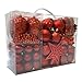 Produktbild Wohaga 108 Stück Weihnachtskugeln Christbaumkugeln Baumschmuck Weihnachtsbaumschmuck Baumkugeln, Farbe:Rot