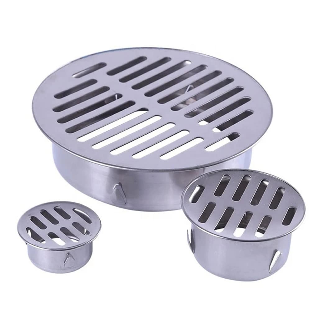 QOXEZY Round Drain Guard,Stainless Steel Balcony Drainage Roof Round， Floor Drain Cover ，Rain Pipe Cap,Drainage Cover Practical Rainwater Pipe Cover-Ø63mm