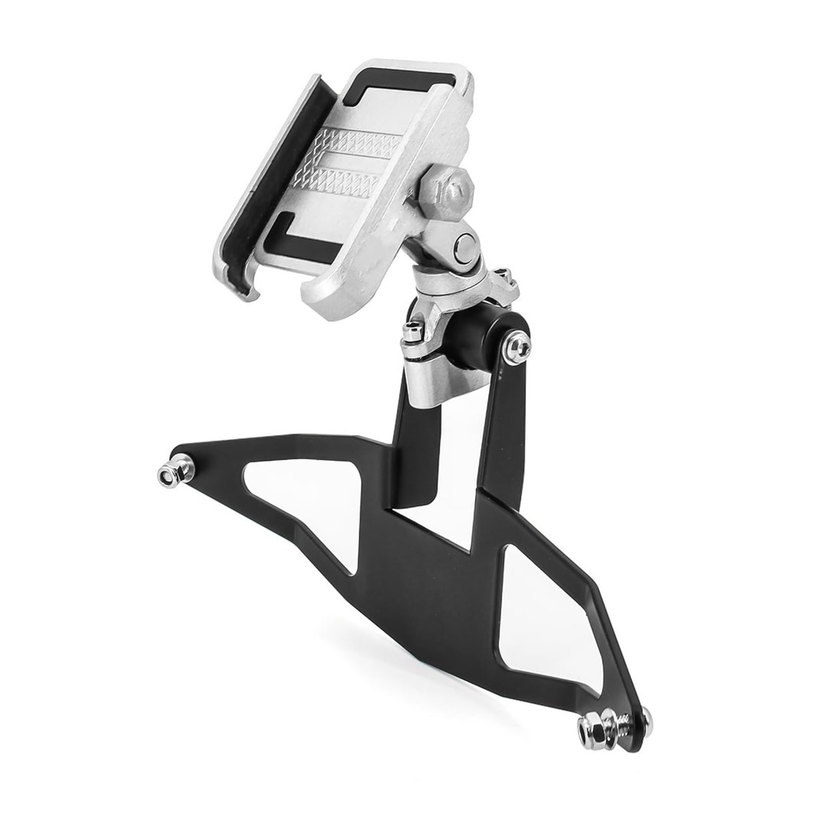 EMENAR GPS Navigation Mount Support Navigation pour Pare-Brise Moto Support Smartphone GPS pour VFR1200X pour Crosstourer 2012-2015 Support Téléphone (Couleur : Silver Combination A)