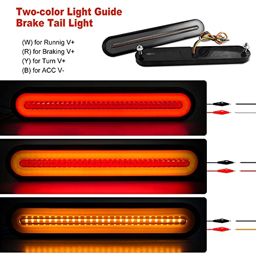 Emiho Dual Rear Fender/Bagger Led Rod Light Kit Compatible With Harley Davidson Motorcycles Road King Glide, Vertical Mount With Strobe Tail Brake Stop Flowing Turn Signal Light Strip #TOP3