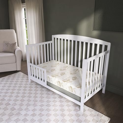 Image of Dream On Me 2-in-1 Little Lullaby Baby Crib Mattress, GREENGUARD Gold | Made in USA, Dual Sided, BSA Verified, ASTM & CPSC Tested, Fits Full Size Crib and Toddler Bed 52 inchx28 inchx5 inch, Waterproof Cover