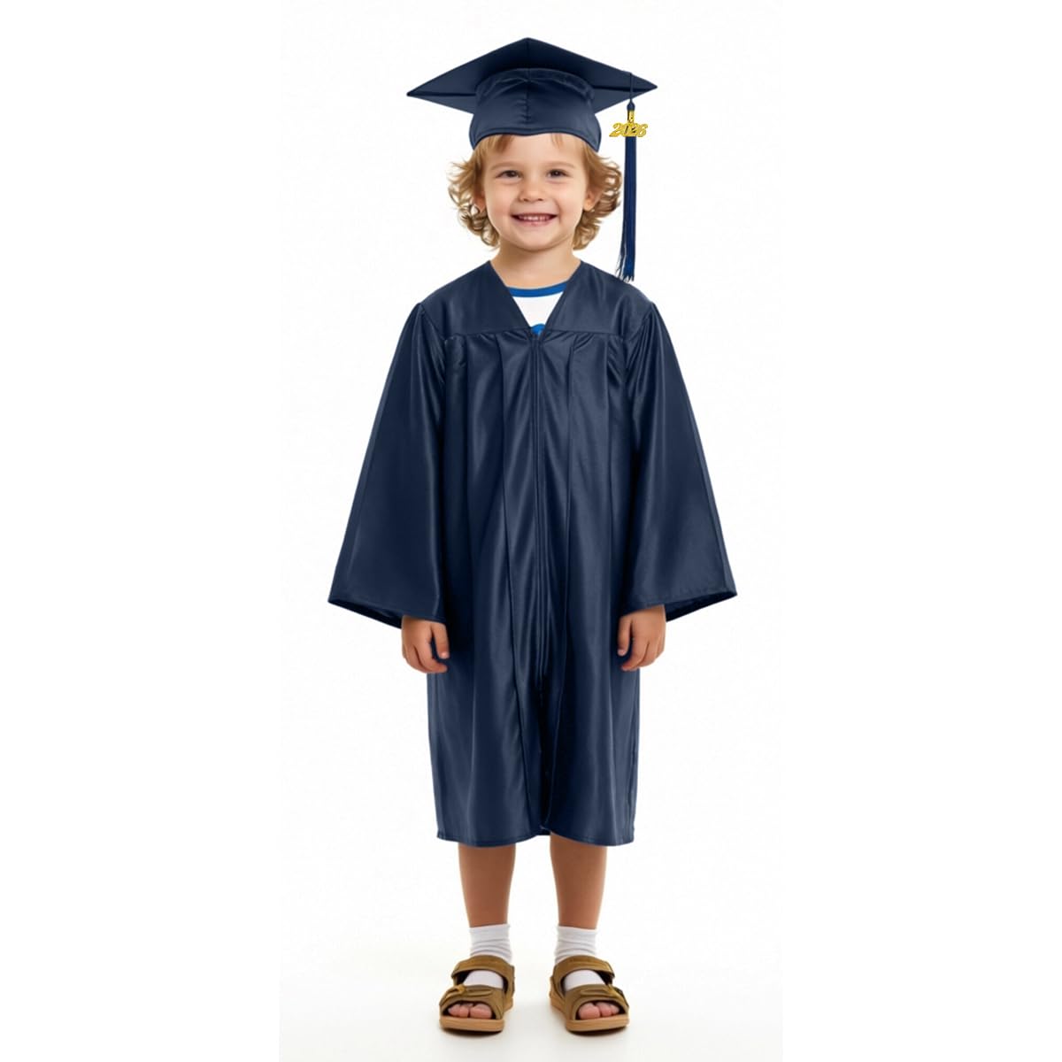 Shiny Preschool Kindergarten Graduation Cap Gown Set for Kids With 2026 2025 Tassel Charm
