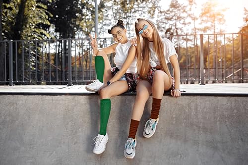 Image of Violet Mist women slouch socks thick colored knee high scrunch socks long stacked sock boot 80s 90s Novetly