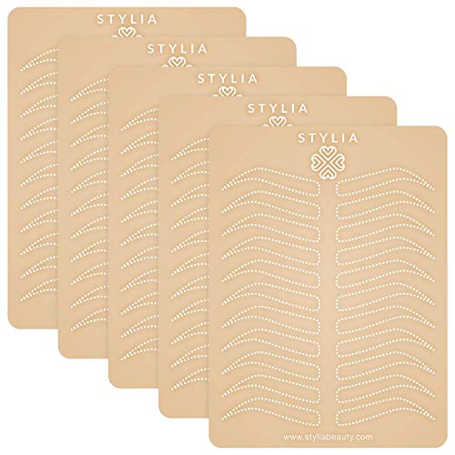 Microblading Supplies 6 Piece Inkless Double Sided Practice Skin For Eyebrow Tattoos: Permanent Makeup Silicone Skins To Practice Brow Micro-Blading And Needling, Fake Skin Sheets