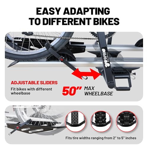 Image of Young Electric 200 lbs. Hitch Mount Bike Rack, fits Cars, SUVs, RVs, Trailers with 2 Inch Receiver