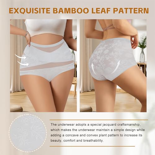 Image of High Waisted Underwear for Women, Slight Tummy Control Full Coverage Ladies Panties,Soft Breathable Postpartum Briefs