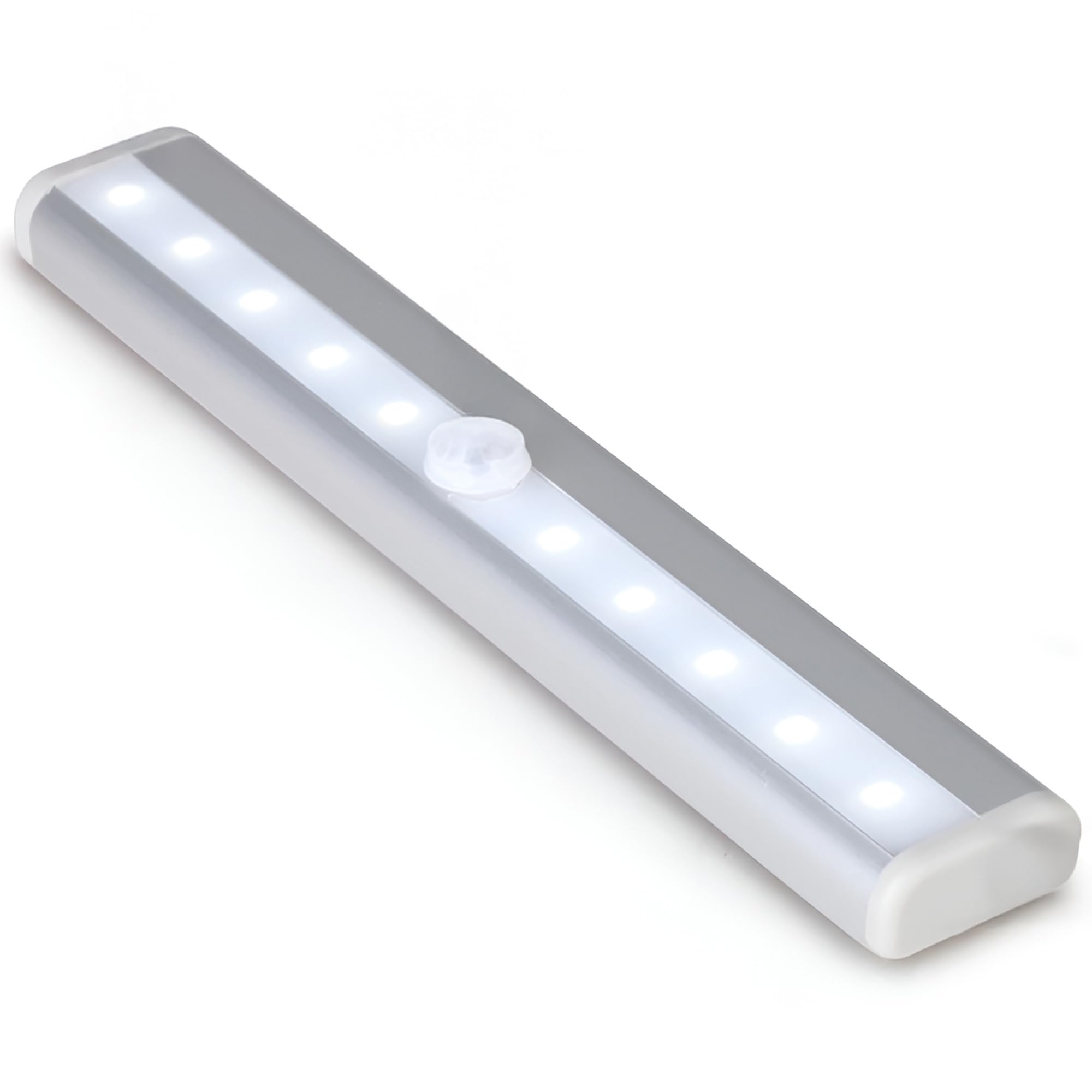 Trimming Shop Wireless PIR Motion Sensor LED Light Bar – Battery-Operated Strip with 10 LEDs & Magnetic Sticky Tape for Closets, Wardrobes, Cabinets & Kitchen, 1pcs