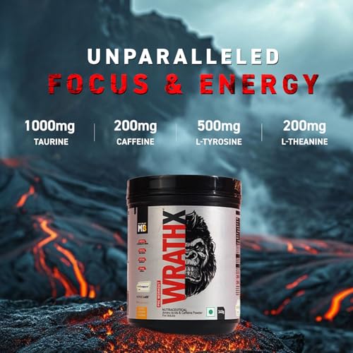 Image of MuscleBlaze Pre Workout WrathX Powder, Mango Mayhem (20 Servings, 340g) | With Creapure, NitroBlaze & BioPerine