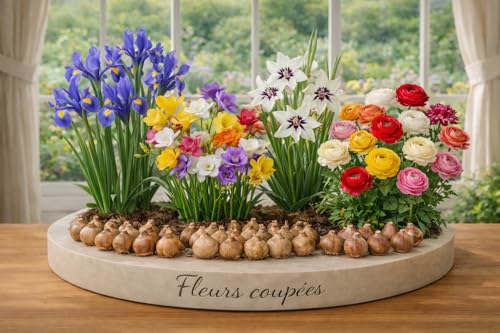 Lot de 40 bulbes – FLEURS COUPEES -Mix de 4 variétés - Bulbe Fleur Jardin - 274