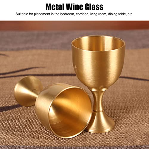 Qcwwy Brass Vintage Chalice Goblet, Chalice Gold Finish Golden Metal Retro Wine Cup Chalice Goblets Small Wine Glasses Table Decoration - Image 2