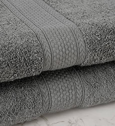 Image of FRESH FROM LOOM 500 GSM Towels for Bath | High Water Absorber & Quick Dry | Ultra-Premium |100% Pure Cotton | Skin Friendly & Soft Men & Women Bath Towel Set (27 x 54 inch | Blue and Grey) - 2pc