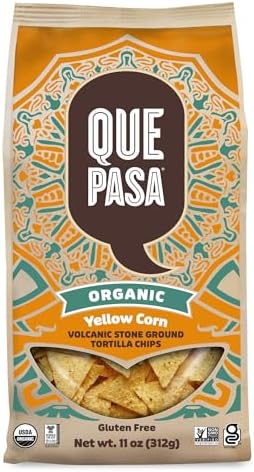 Que Pasa Organic Yellow Corn Tortilla Chips, 11 oz (Pack of 1)