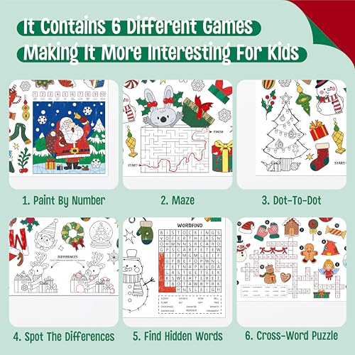 Image of Christmas Coloring Poster, Large Coloring Activity Paper 75 inch x 31 inch Jumbo Size Versatile Paper DIY Painting Drawing Banner /Tablecloth for School, Winter Theme Parties, Wall Decor
