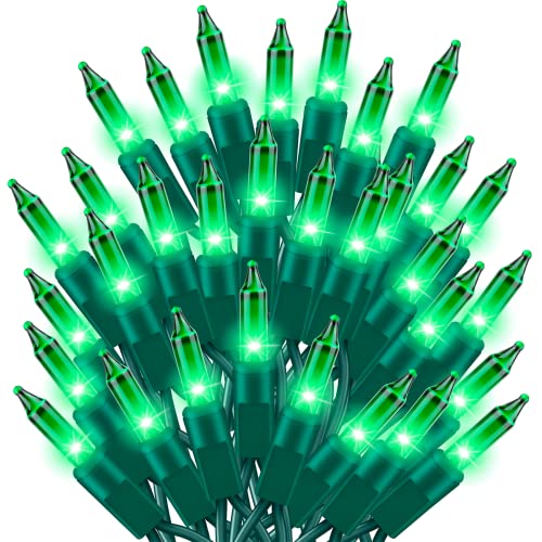 TWINGLEHOME Ultra-Bright Connects End to End Green Christmas Mini Lights 100L 19.6Ft UL Listed Incandescent Bulb String Light Set for Indoor Outdoor Holiday Garden Party Christmas Tree Garland Decor