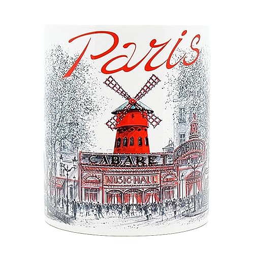 DESSAPT Arts - Paris et ses Monuments - Mug Cramique 325 ml - Tasse-Cadeau Unique avec les Magnifiques Paysages Parisiens - Imprimé en France - Blanc Brillant