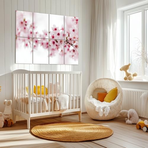 Kanworse paneles acústicos decorativos rosa con diseño de flores de cerezo 8 piezas 48"x32" para oficina miniatura 6
