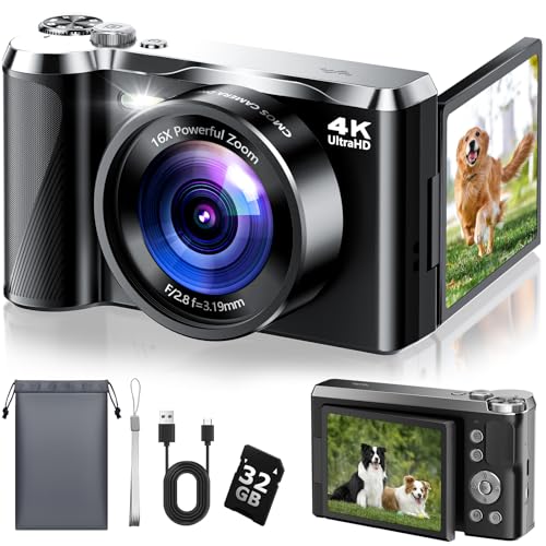 4K Digital Camera with 56MP Autofocus and Flip Screen