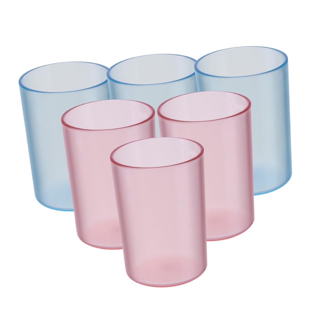 RORPOIR 6pcs Reusable Mouthwash Cups Transparent Multi-Functional Bathroom Drinking Cups Lightweight Portable Toothbrush Holder Elegant for Family Use