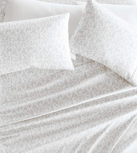 Linen Market Explosión de vides Estampada, Microfibra, Burst of Vines Gray, Matrimonio Doble