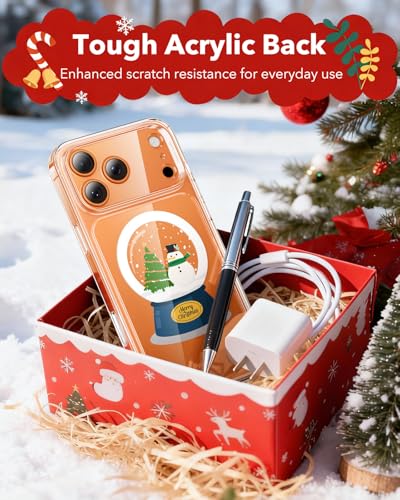 Image of ESR for iPhone 17 Pro Case, Camera Control Cover, Compatible with MagSafe, Shockproof Military-Grade Protection, Magnetic Phone Case for iPhone 17 Pro, Classic Hybrid Case, Christmas Globe