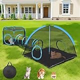 Tivray Outdoor Cat Enclosure, 3-in-1 Catio Outdoor Cat Enclosure with Tunnel for Outside and Indoor, Cat Tent Portable Catio Pet Playpen with Storage Bag for Kitty and Small Animals