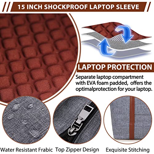 Laptop Tote Bag For Women,15.6 Inch Computer Bag Large Teacher Work Bag Carry-On Shoulder Bag For School Office Travel, Vonxury Grey #TOP4