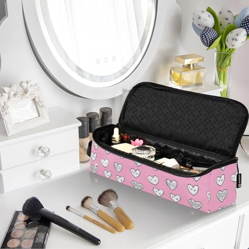 Cute Hearts Marble Hair Tools Travel Bag Heat Resistant Mat for Irons Straighteners Curling Iron Hair Care Accessories Portable Organizer Bag miniatura 7