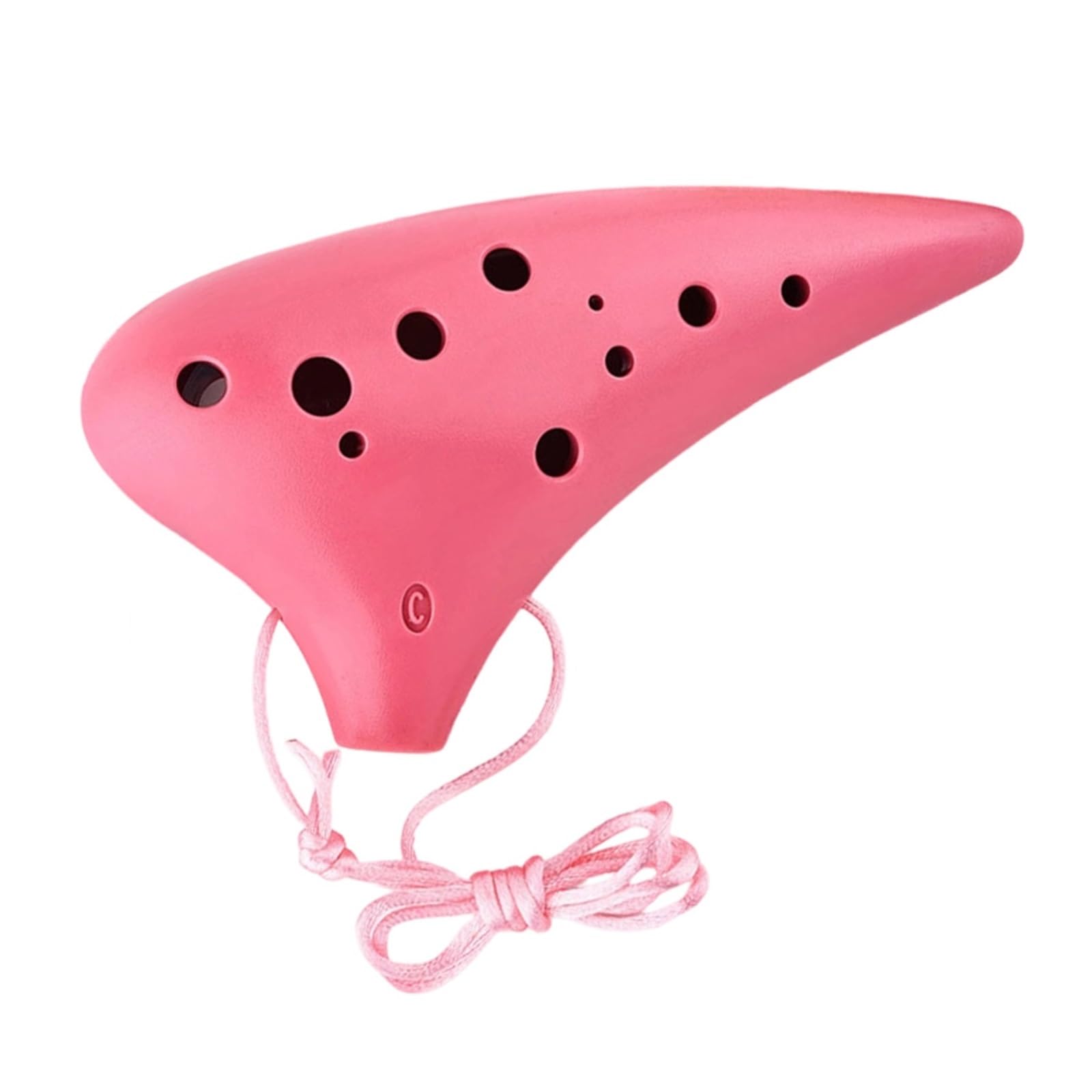 Ocarina Strumento Per Esercitarsi Per Principianti Ocarina In Plastica Rosa A 12 Fori (tasto Do Contralto)
