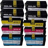 10 Pack Compatible Ink Cartridges Compatible with Office Jet Pro 8100 8600 8660 8600e 251dw 276dw 8610 8615 8625 CN049S CN050S CN051S CN052S
