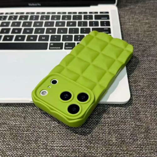 Coque silicone vert iPhone 17 Pro Max brillant quadrillé style urbain