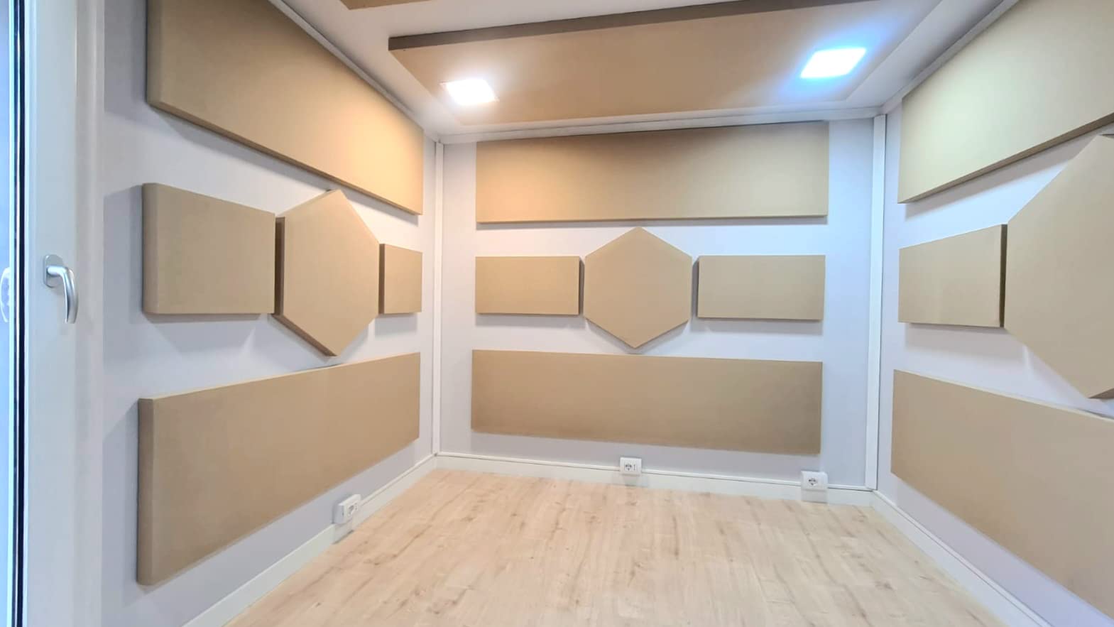 STOP SOUND Pannelli fonoassorbenti Pannello Acustico Fonoassorbente pannelli decorativi per pareti e soffitto alta capacità decorativi per pareti 180x80x5 (Beige)