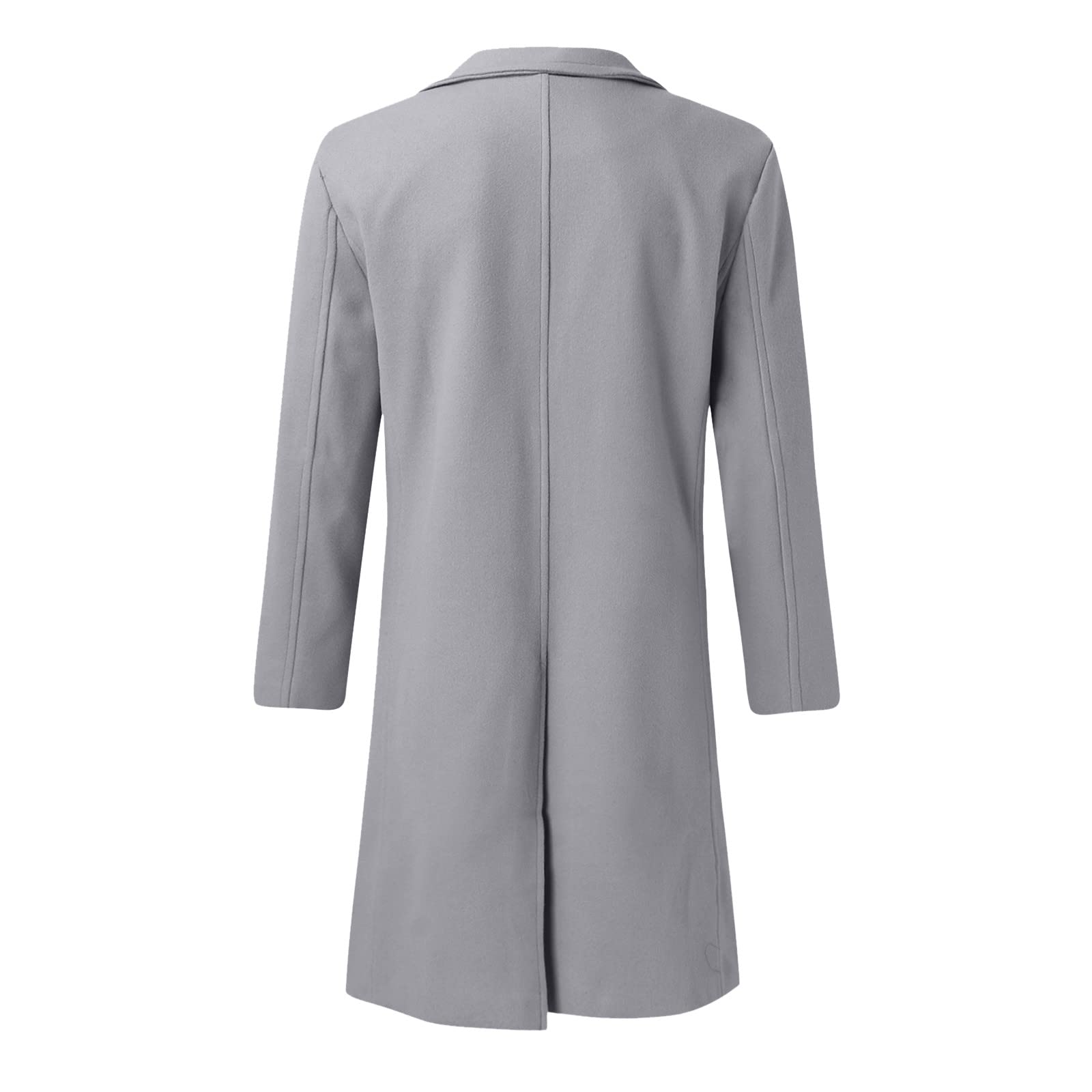 Abrigo de lana para hombre de invierno, de negocios al aire libre, abrigo de lana largo de invierno, abrigo de solapa cálido, gabardina delgada con cuello de solapa