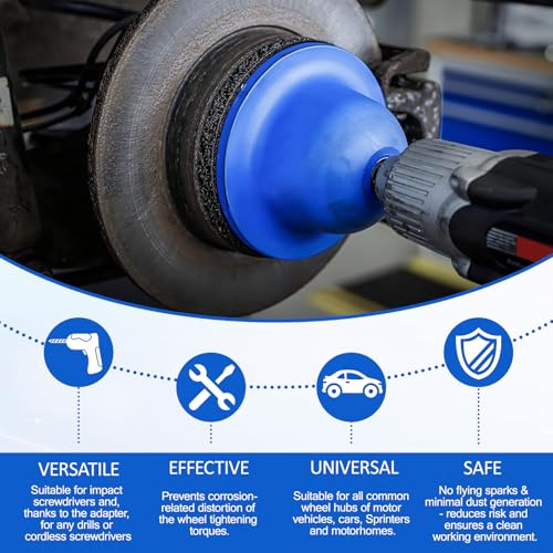 OUGPIU Radnabenschleifer,Radnabenreiniger,Innen-Ø 90mm außen-Ø 150mm Aluminium Nabenschleifer für Reifenwechsel & Felgenreinigung,Grobschleifscheibe Silizium-Karbid 1/2