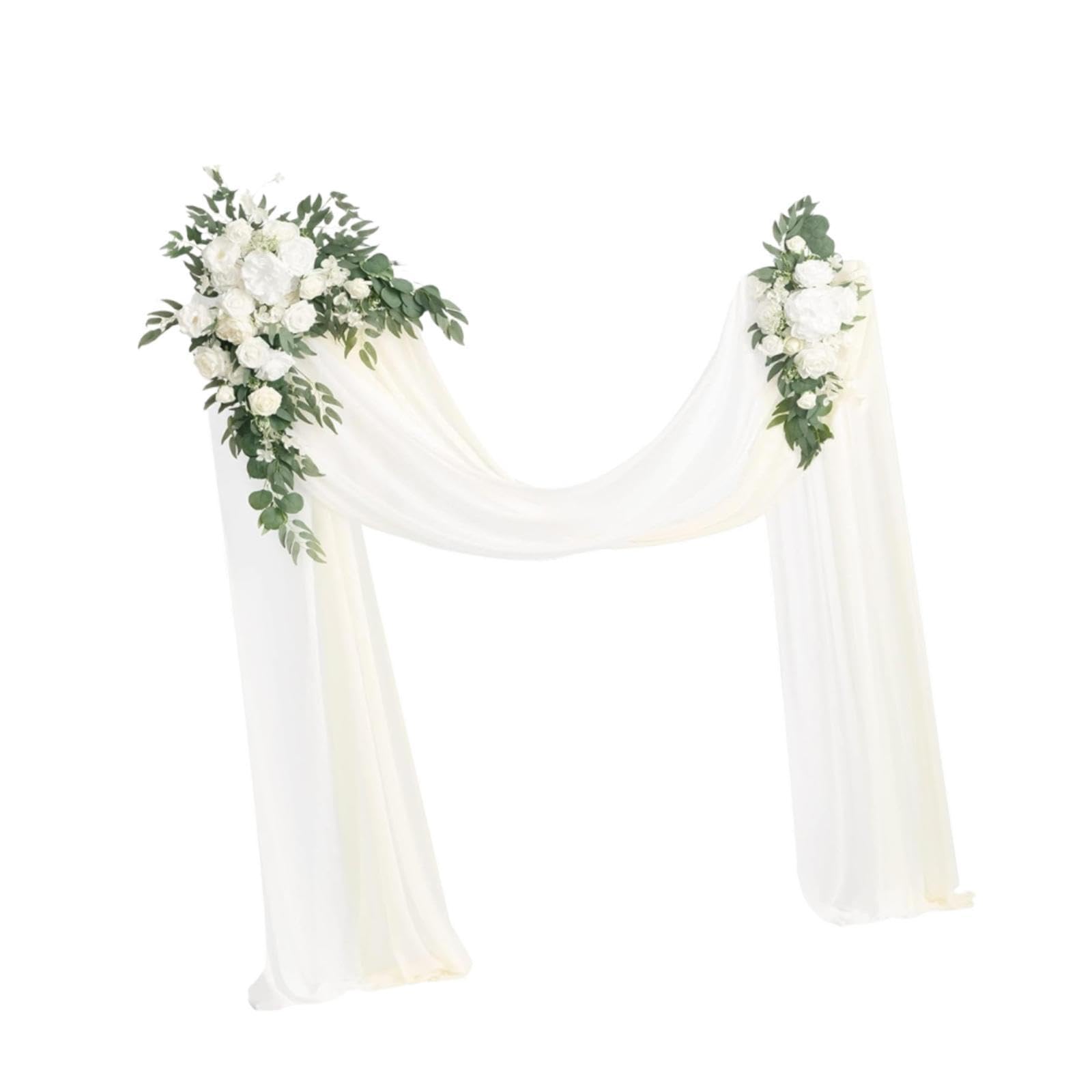 Blumenbogen mit Vorhängen für Die Hochzeitsfeier Am Valentinstag