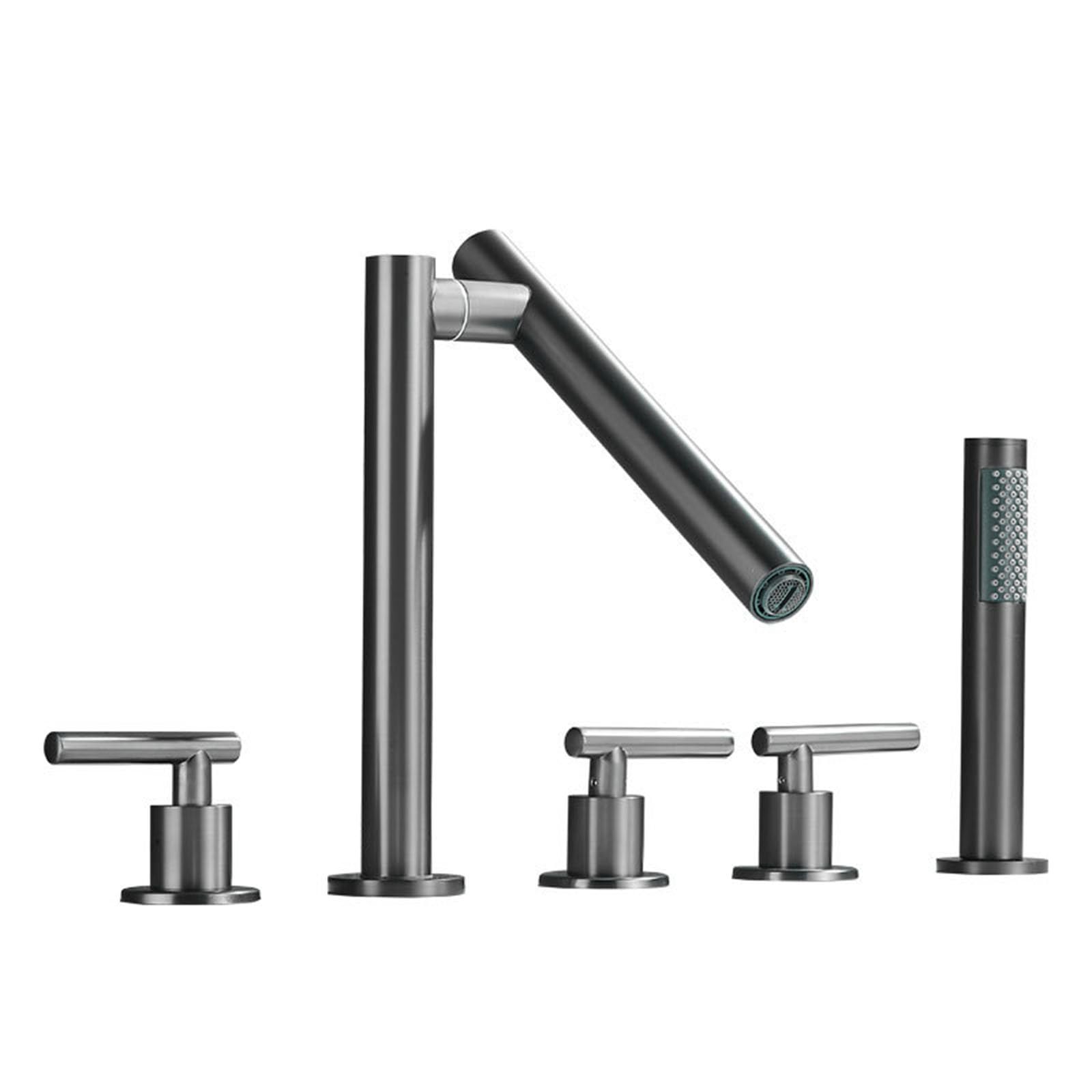 Robinetterie de baignoire à rotative 720 degrés blanche pour un rinçage facile