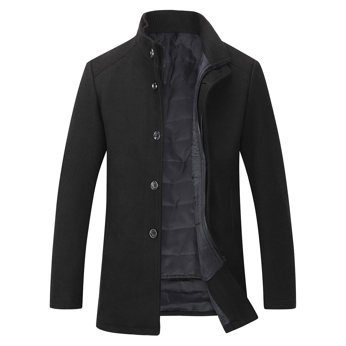 YOUTHUP Cappotto in Lana da Uomo Vestibilità Regolare Cappotti da Lavoro Invernale in Lana di Transizione