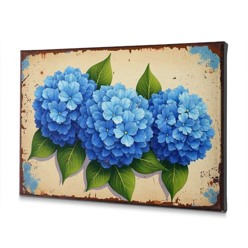 Bouquet d'hortensia bleu en toile décorative vintage, cadeau idéal de Pâques