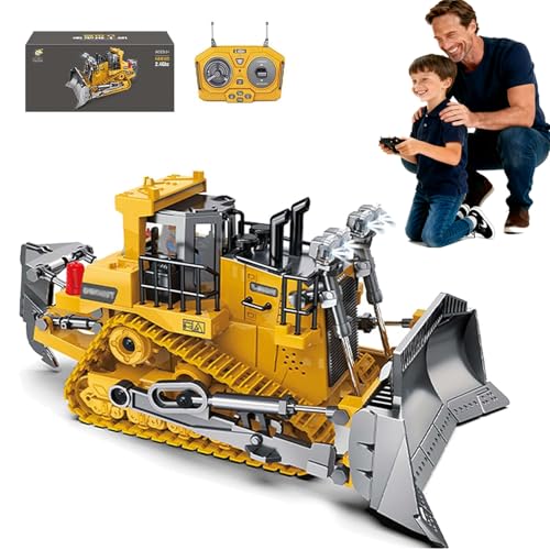 2026 Construction Rc Set Of 4, 2026 New Excavator Trucks with Cool Lights and Sounds, Complete Control Over The Construction Site, Alloy + Plastic Material, 2.4ghz Remote, 360 Rotation (Wheel Loader)