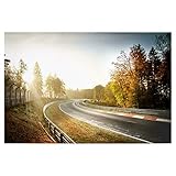 artboxONE Poster 30x20 cm Natur Guten Morgen Rennstrecke hochwertiger Design Kunstdruck - Bild Sonne car Landscape