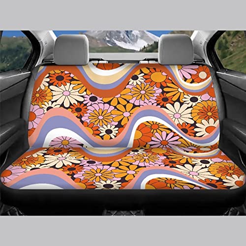 Image of Modysero Blossom Flower Print Car Seat Cover Full Set Novelty Soft Elastic All Season Automotive Seat Cover for Women Universal Auto Seat Cover Accessories Fit Most Cars Vehicles