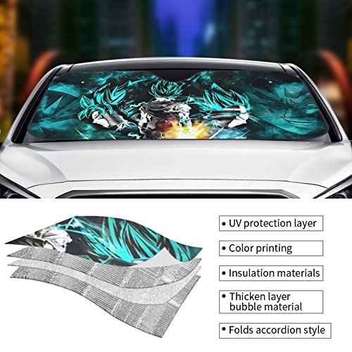 Anime Suv Sunshade Windshield Heat Shield Windshield Sunshade Retractable Windshield Sunshade For Car Funny Windshield Sun Shade-Blocks Uv Rays Sun Visor Protector Keep Your Vehicle Cool #TOP3