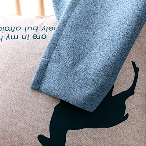 CUCRAF Noise Reducing Blackout Curtains,Sun Blocking Thermal Linen Eyelet Curtains for Living Room, Sky Blue, 2 Panels, W52 x L63 inch