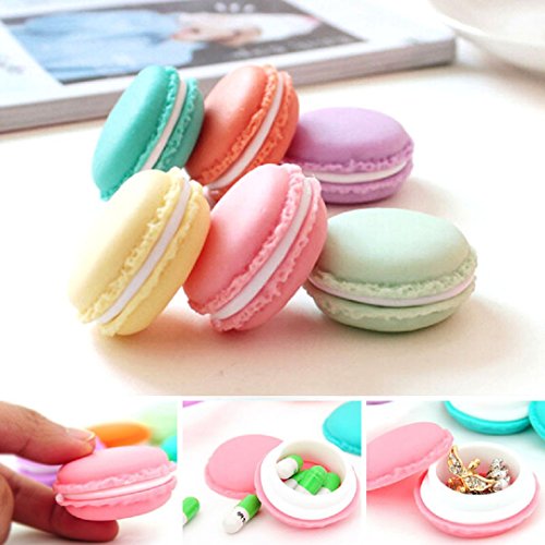 ularma Casque Boîte 6u00a0Mini Macarons de poche écouteurs médicaments Bague Boucles d'oreilles Bijoux Boîte de rangement 6u00a0couleurs