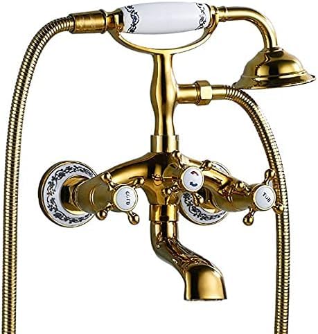 Robinet de baignoire MOCHAMIK mitigeur sur pied en laiton antique chrome eau chaude froide