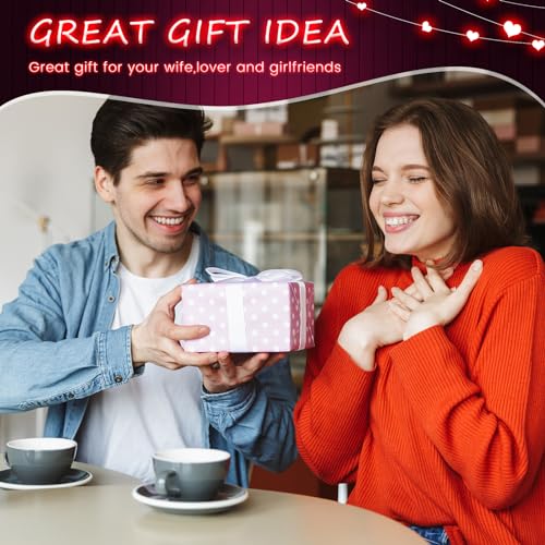 Image of Baquler 6 Pcs Valentine's Day Pink Neon Sign Neon Light LED Sign USB or Battery Operated Heart Neon Sign Wall Decor Lamp for Party Girl's Room Dorm Bedroom Wedding Bar Anniversary Decorations