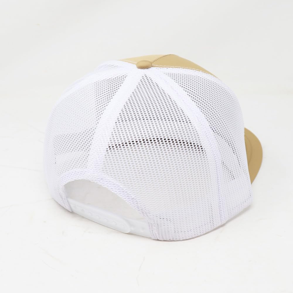 WHISKEY BENT HAT CO. Old School Original Adjustable Snapback Hat Tan/White - Image 3