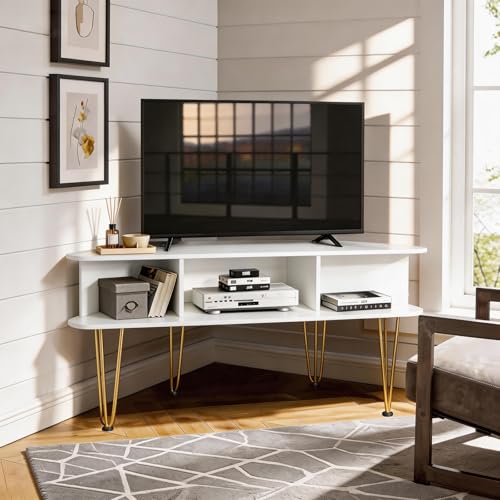 Corner TV Stand for 50 Inch TV, Entertainment Center with