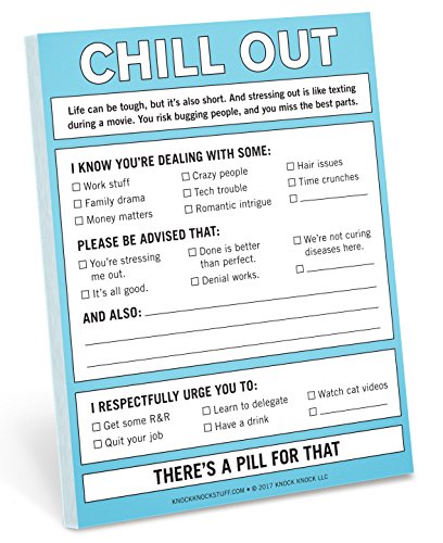 Knock Knock Chill Out Nifty Note, Checklist Memo Pad, 4 x 5.25-inches