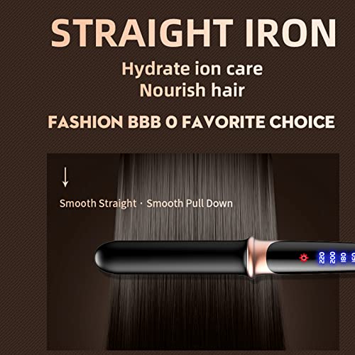 Erwarzy 2-In-1 Curling Wand & Titanium Flat Iron Hair Straightener Adjustable Temp Negative Ion Flat Iron With Titanium Plates 15S Fast Heating,Gift For Girls Women #TOP5