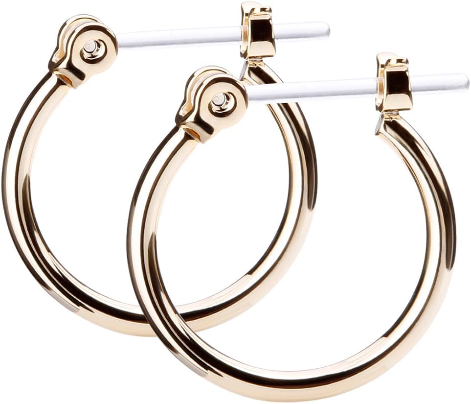 LOKUMI Resin Post Hoop Earrings | Hypoallergenic & Nickel-Free | Made in Japan | Available in 6 sizes and 3 finishes: Silver, 24K Gold, and Pink Gold